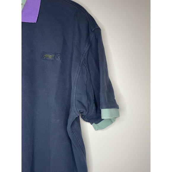 Orvis Multicolored Navy Polo Cotton Fishing Size Large - Picture 3 of 6